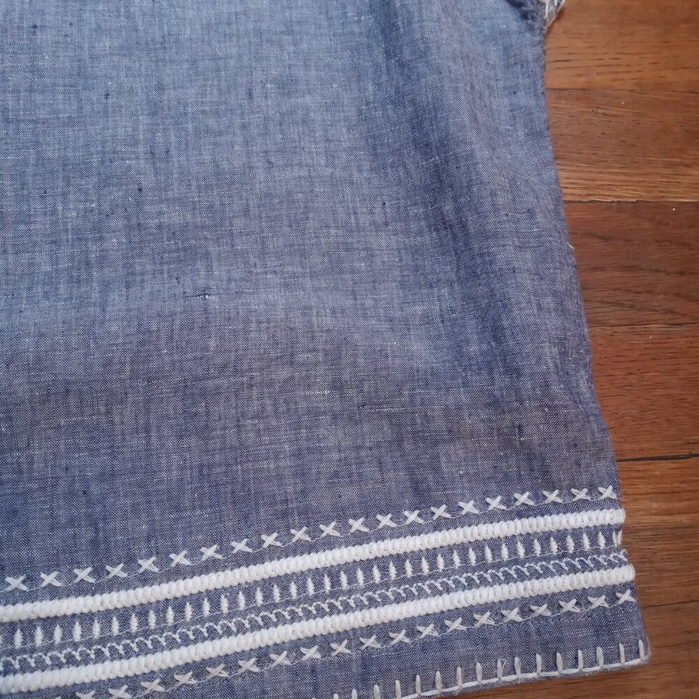 Sigrid Olsen Short Sleeve Button Back Linen Top (… - image 7